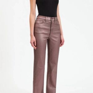 NWT DAZE DENIM Metallic High-Rise Straight Jeans